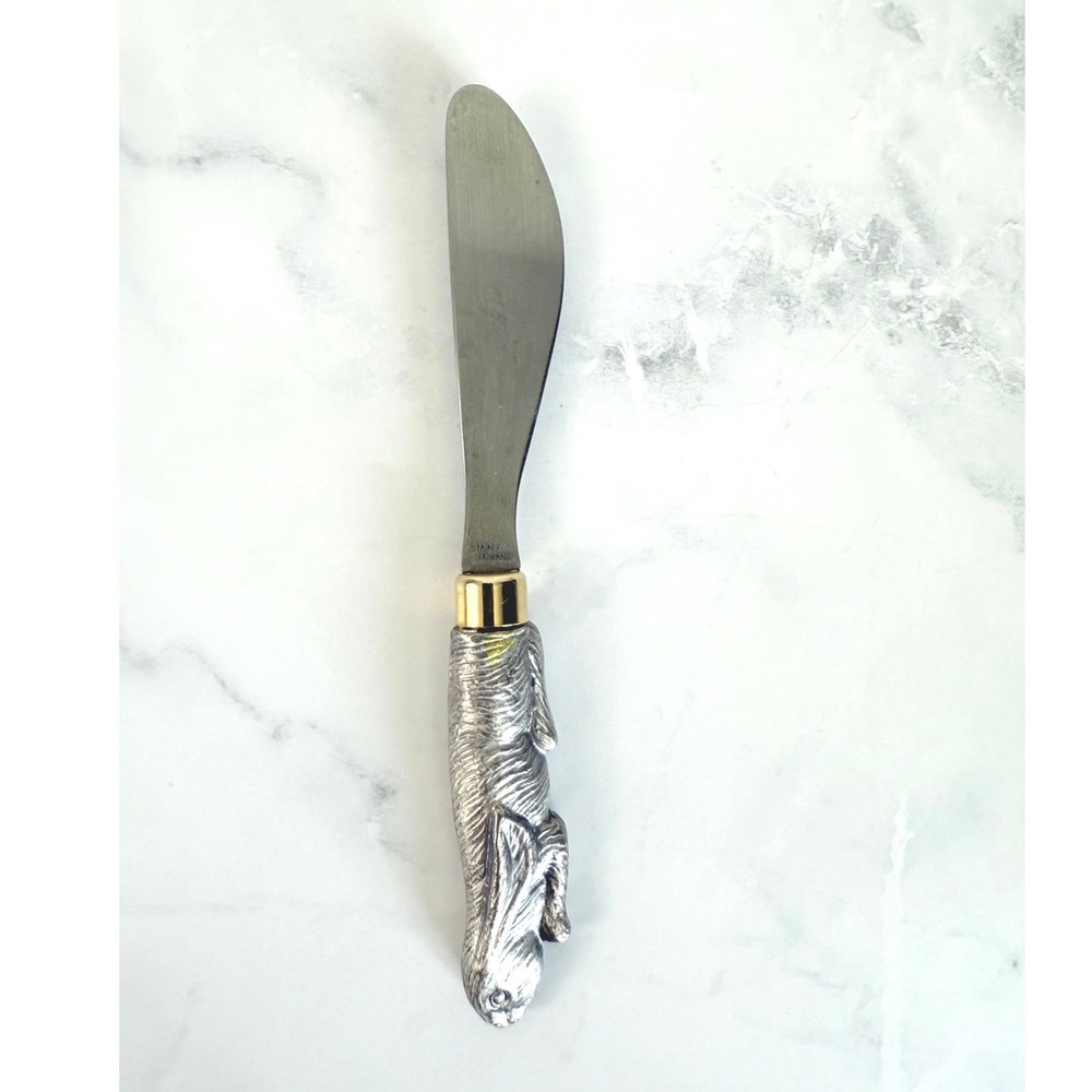 Vintage Arthur Court Rabbit Butter Cheese Spreader Knives 5 1/8"